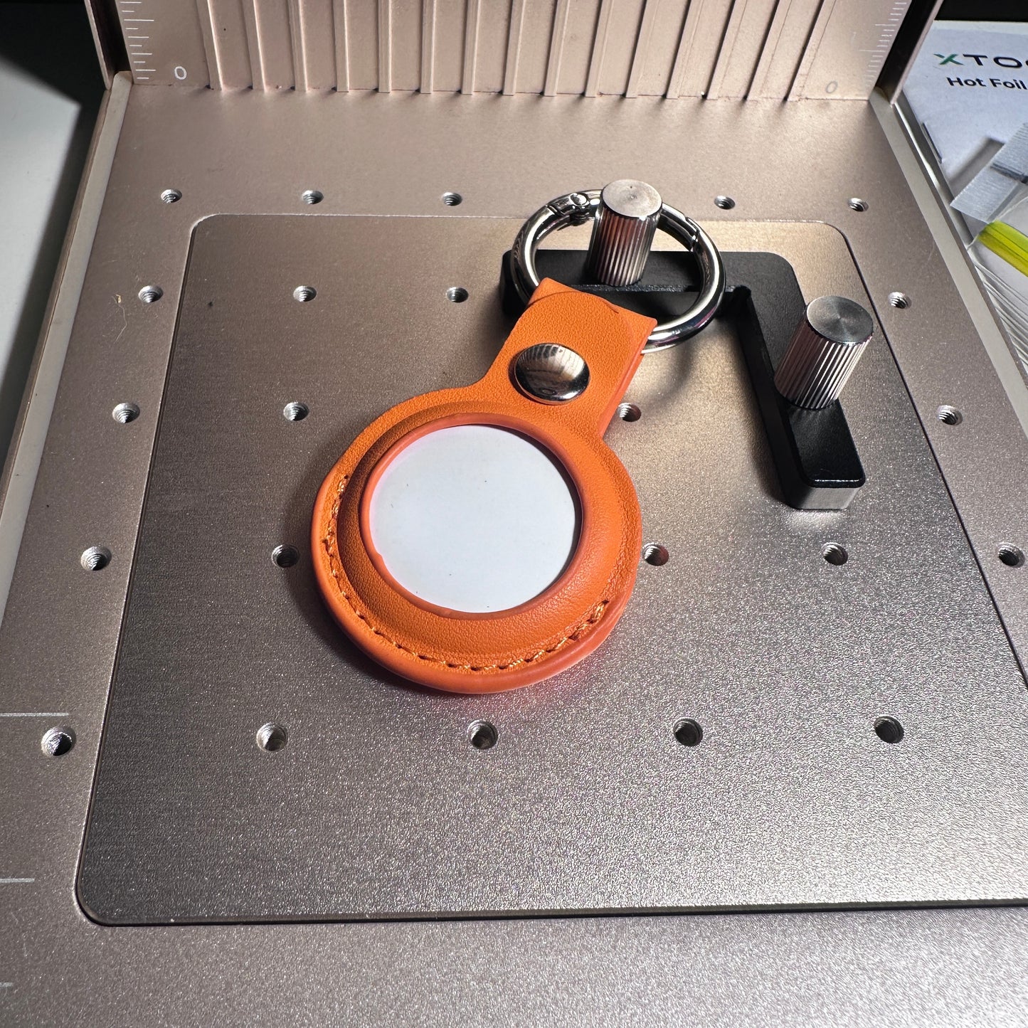 Laser Engraved Airtag PU Leather Holder