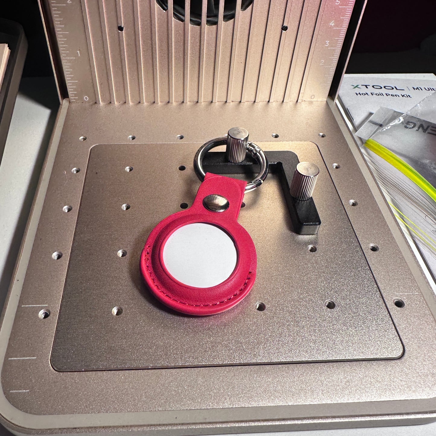 Laser Engraved Airtag PU Leather Holder