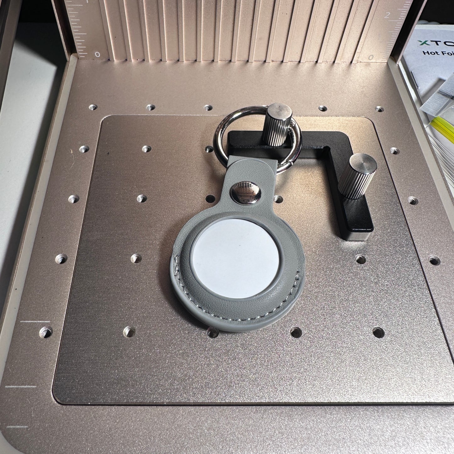 Laser Engraved Airtag PU Leather Holder